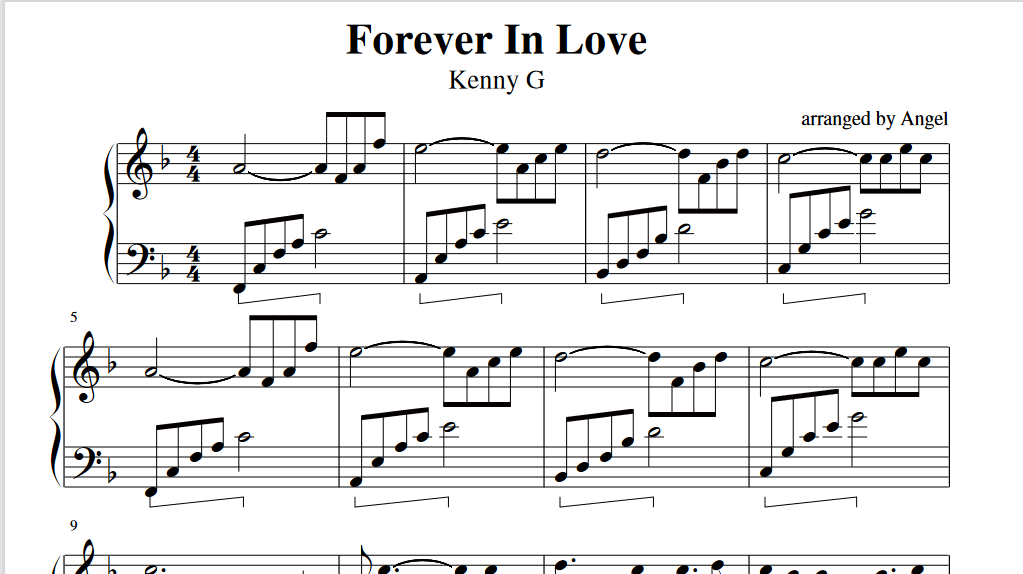 Forever in love kenny g piano sheet music BẢN CHUẨN