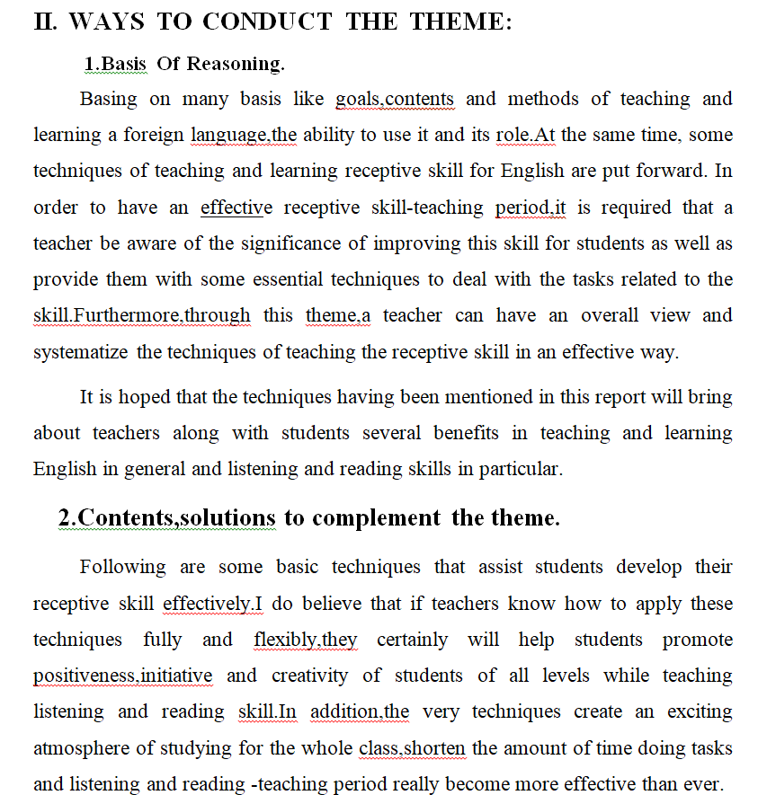 [SKKN MÔN TIẾNG ANH] SOME TECHNIQUES TO EFFECTIVELY HELP STUDENTS DEVELOP THEIR RECEPTIVE SKILL.