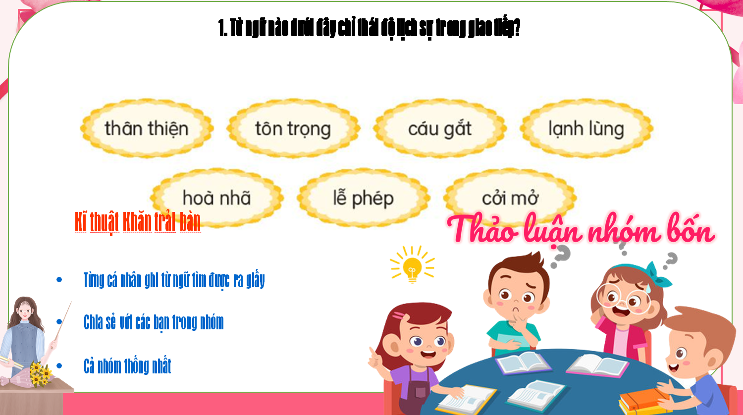 [Powerpoint] Giáo án điện tử Tiếng Việt 3 - Mở rộng vốn từ về giao tiếp, câu kể, câu hỏi