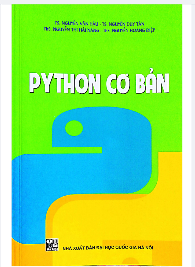 Giáo trình Python tiếng Việt Full PDF, tài liệu python cho người mới bắt đầu