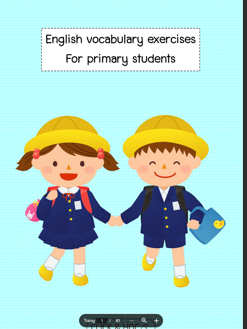 BỘ Bài tập từ vựng tiếng anh tiểu học: English vocabulary exercises For primary students LINK DRIVE