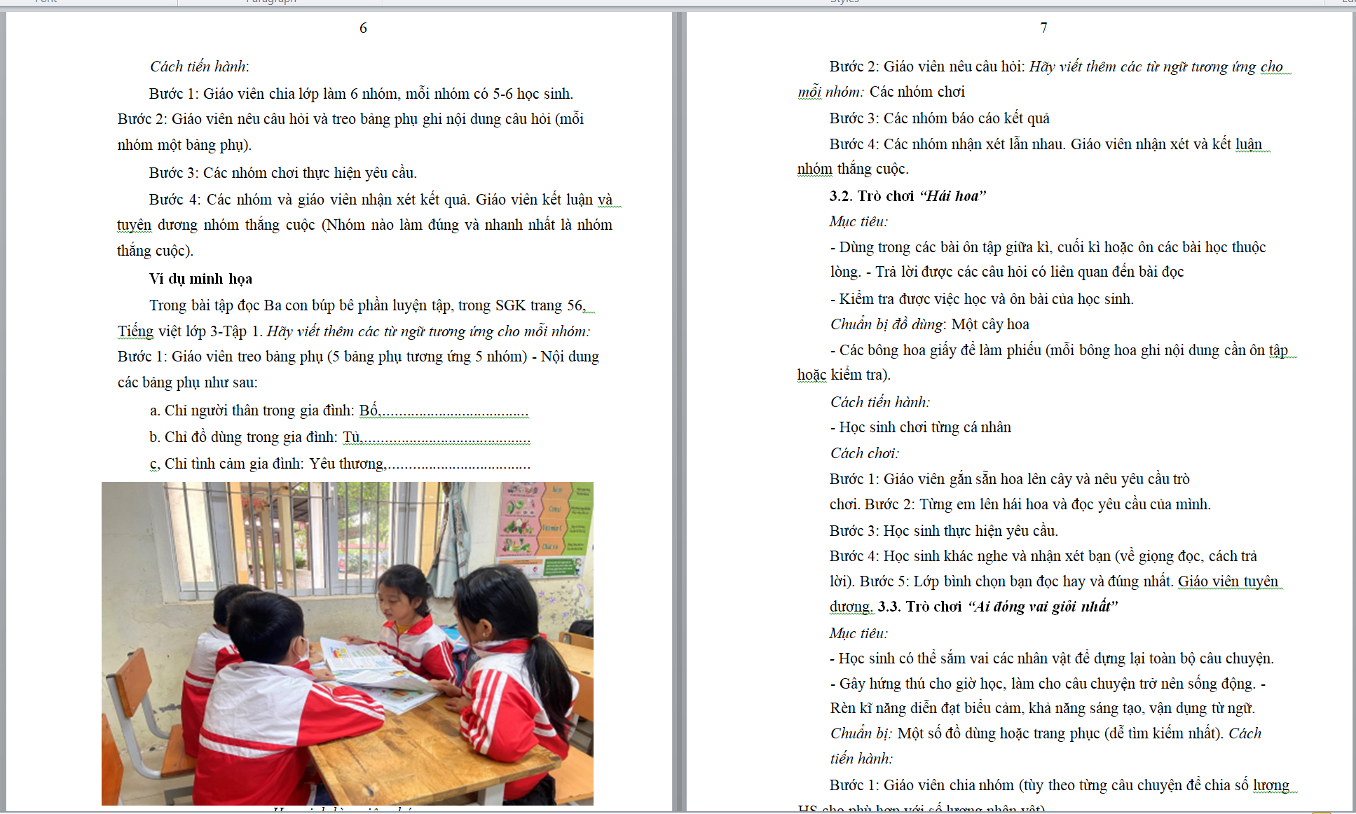 SKKN Phát triển năng lực tính toán thông qua trò chơi học tập trong dạy học môn Tiếng Việt cho học sinh lớp 3 theo Chương trình GDPT 2018 NĂM 2023