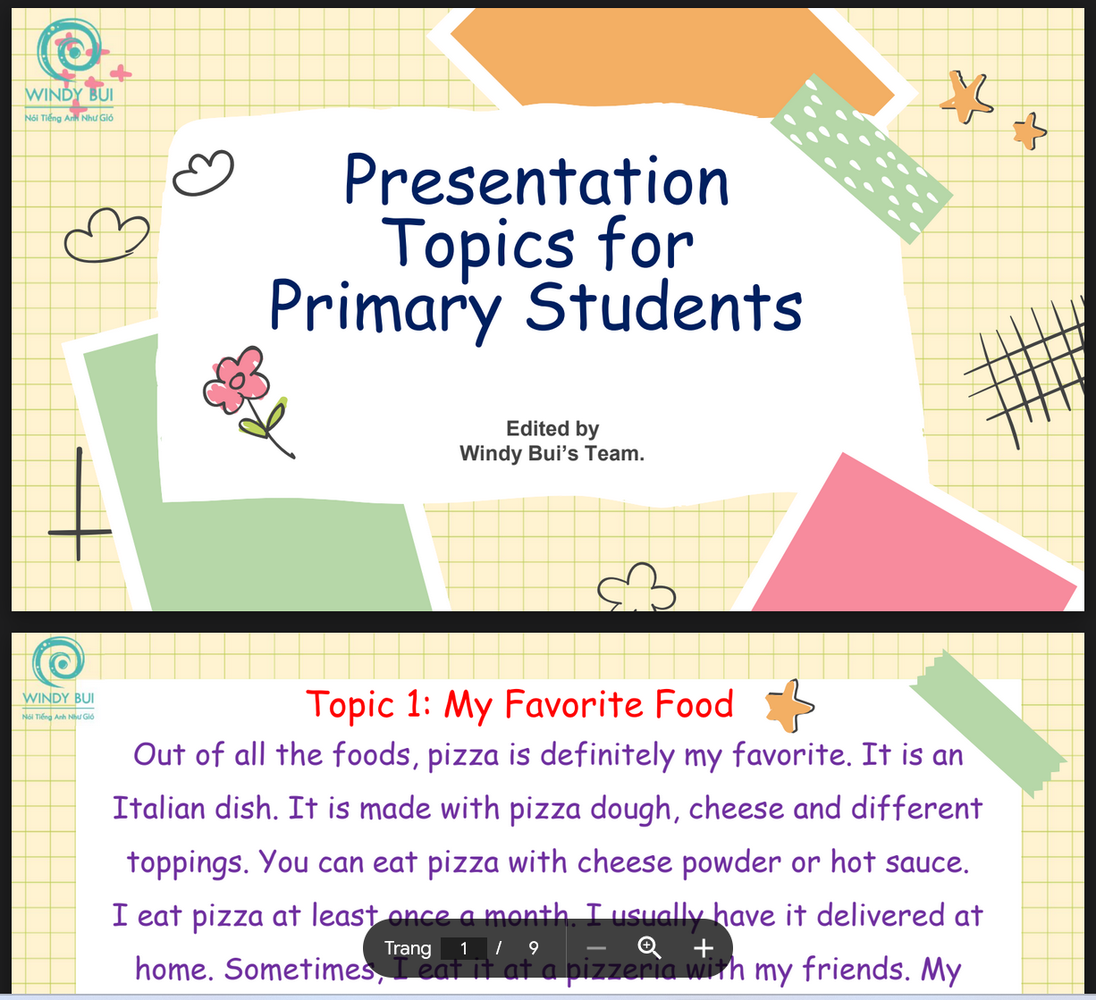 TÀI LIỆU Bài thuyết trình tiếng anh tiểu học: Presentation Topics for Primary Students LINK DRIVE