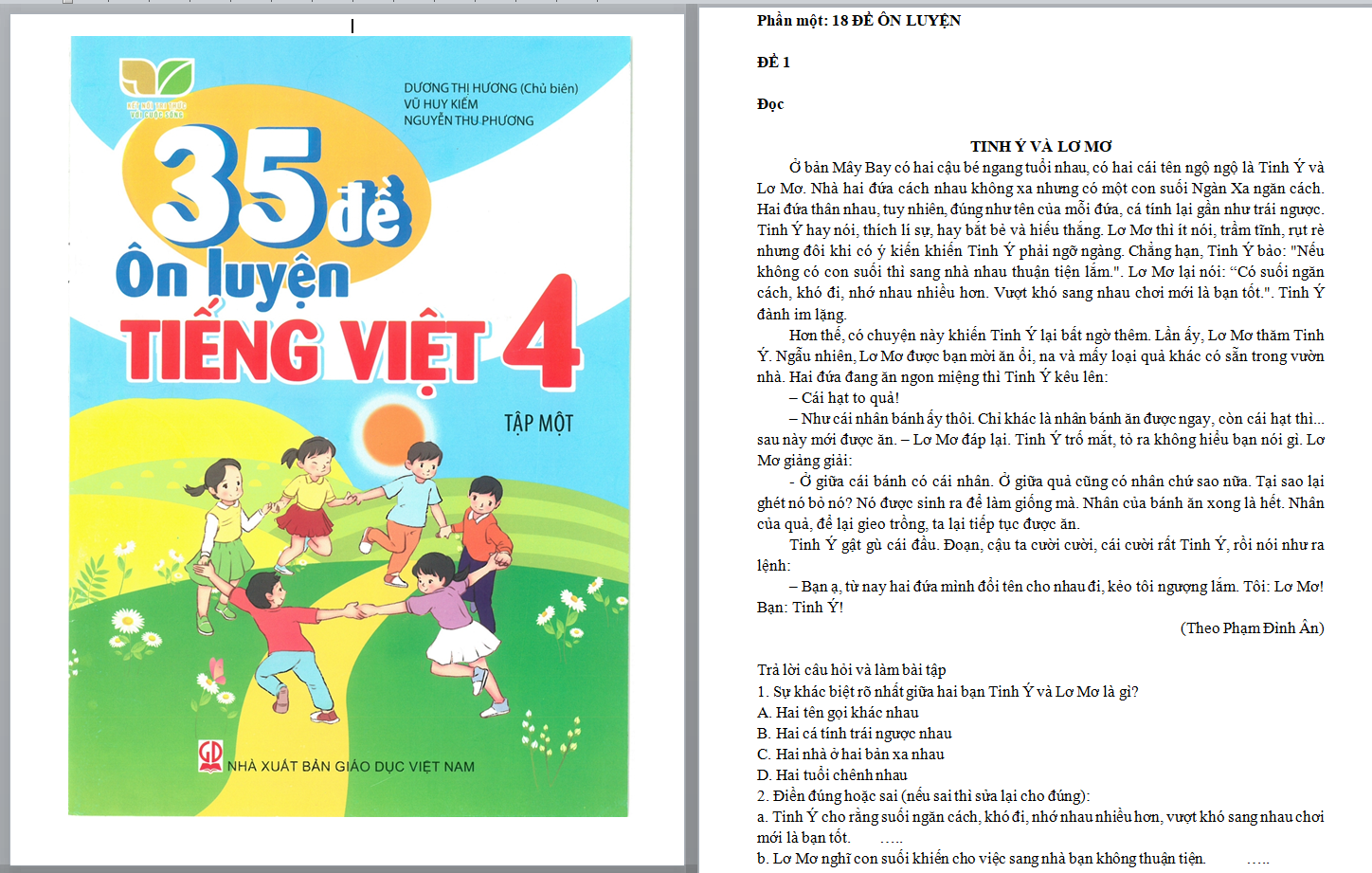 TOP 35 đề ôn luyện Tiếng Việt 4 sách Kết nối tri thức với cuộc sống (TẬP 1 + TẬP 2) LINK DRIVE