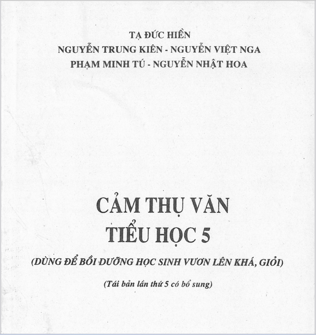 Sách cảm thụ văn học lớp 5 pdf LINK DRIVE