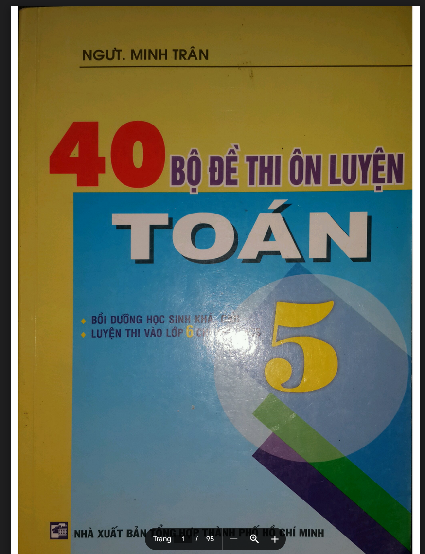 SÁCH 40 BỘ ĐỀ THI ÔN LUYỆN TOÁN 5 2005 PDF LINK DRIVE