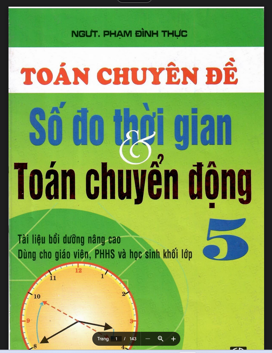 SÁCH TOÁN CHUYÊN ĐỀ SỐ ĐO THỜI GIAN VÀ TOÁN CHUYỂN ĐỘNG LỚP 5 PDF LINK DRIVE