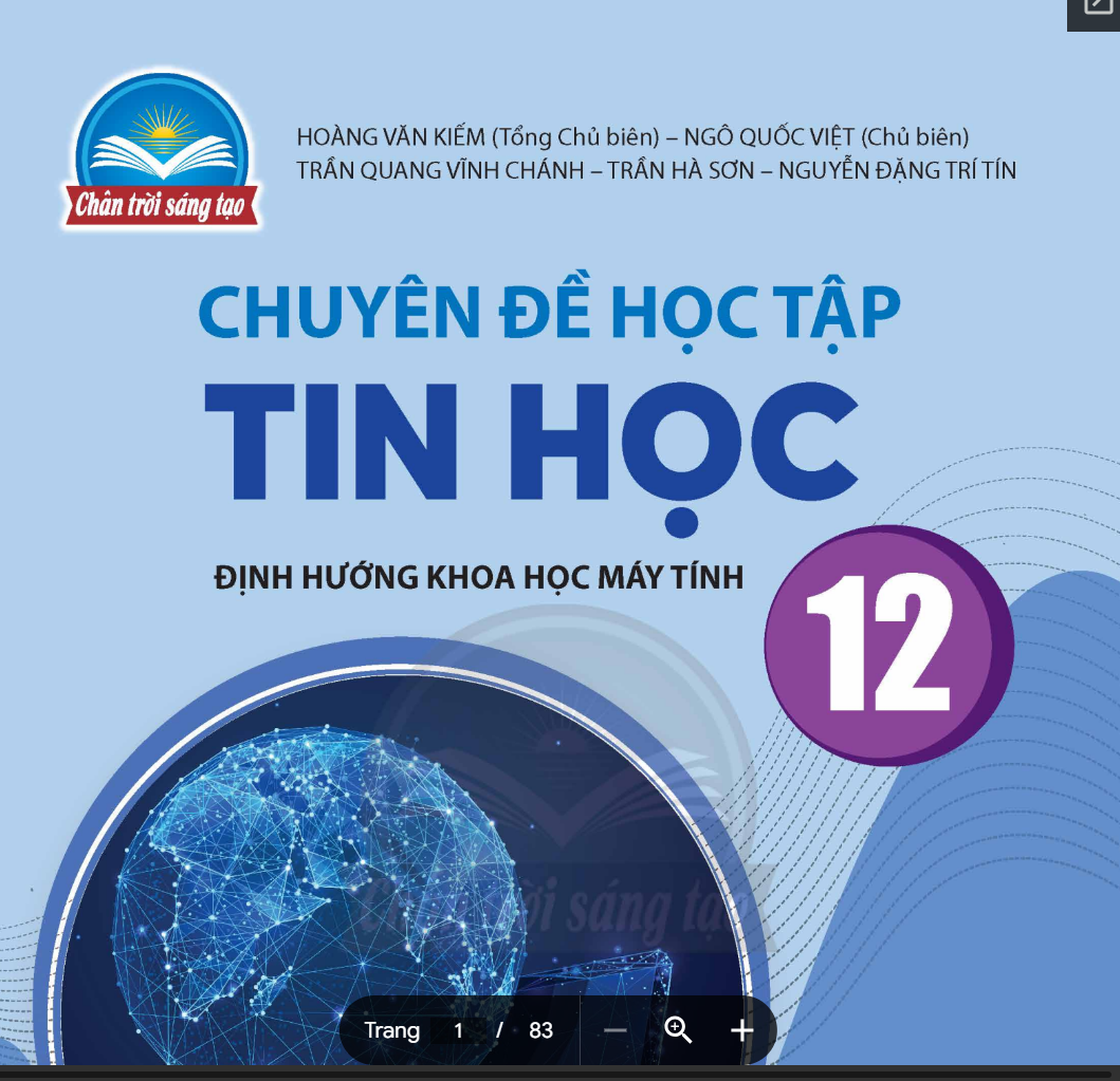 SGK Chuyên đề học tập Tin học 12 CS – CHÂN TRỜI SÁNG TẠO