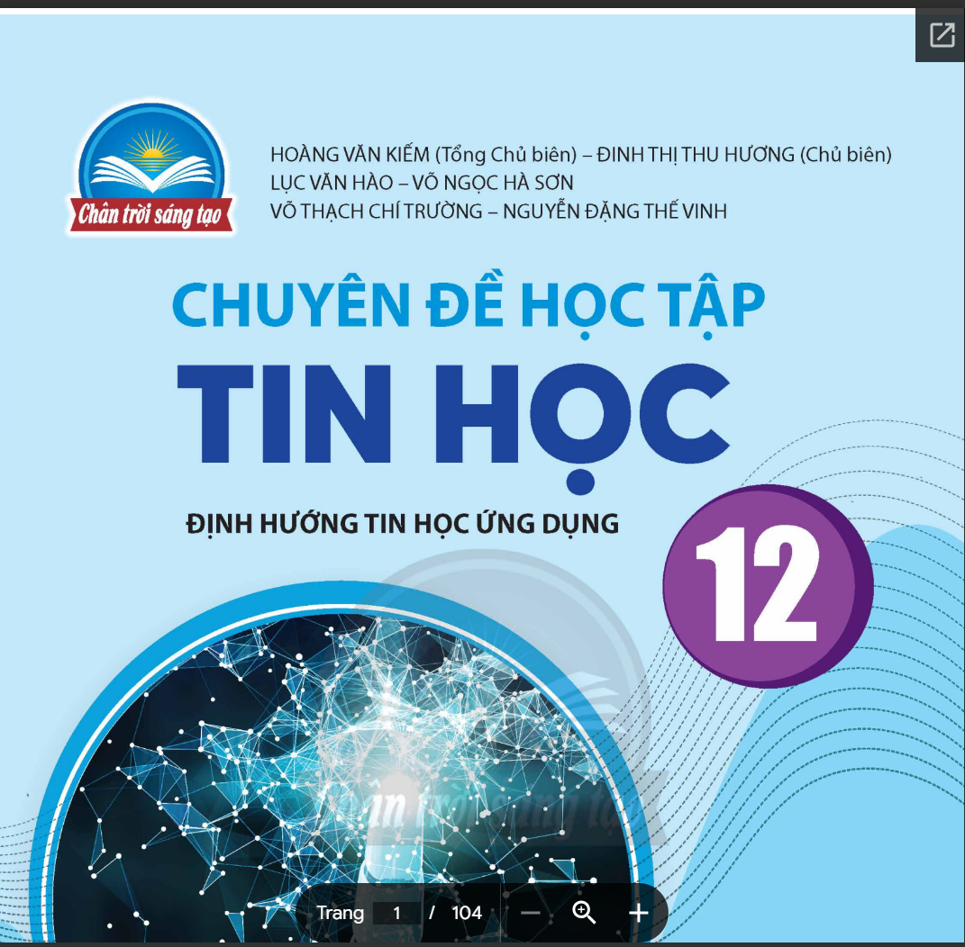 SGK Chuyên đề học tập Tin học 12 ICT – CHÂN TRỜI SÁNG TẠO