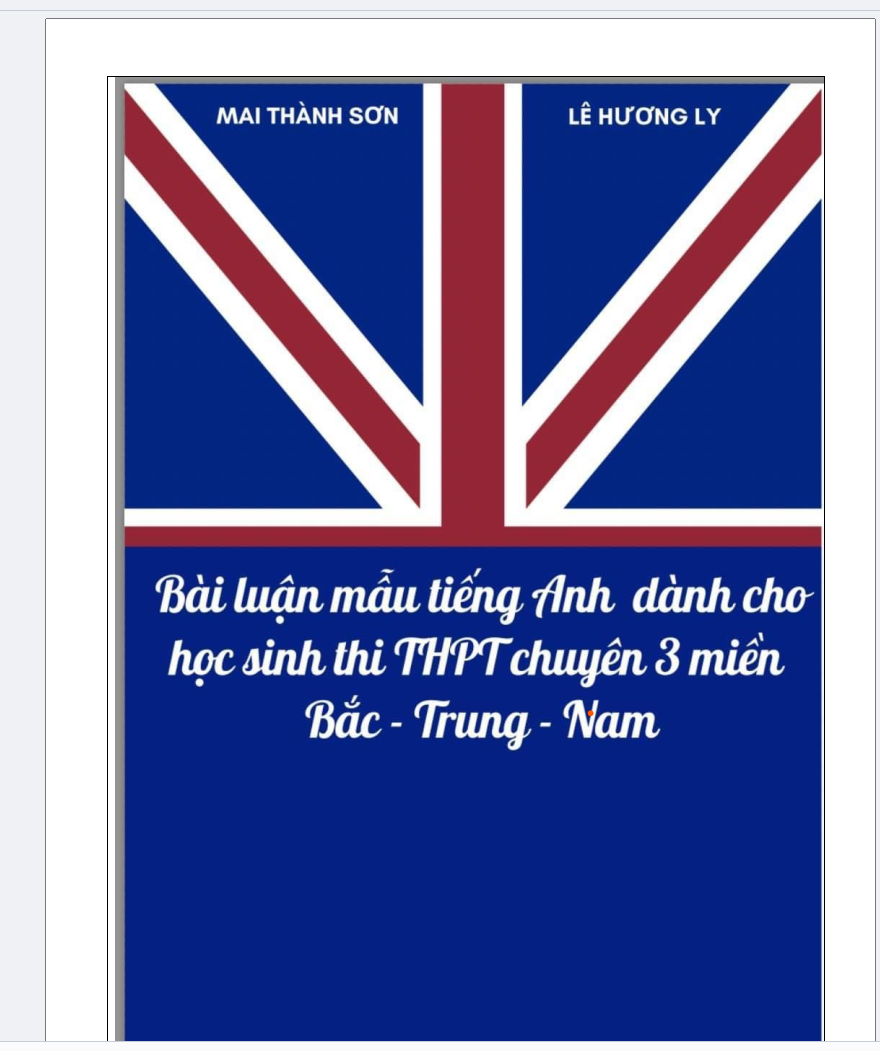 Sách bài luận mẫu tiếng anh dành cho học sinh thi thpt chuyên pdf 3 Miền Bắc - Trung - Nam