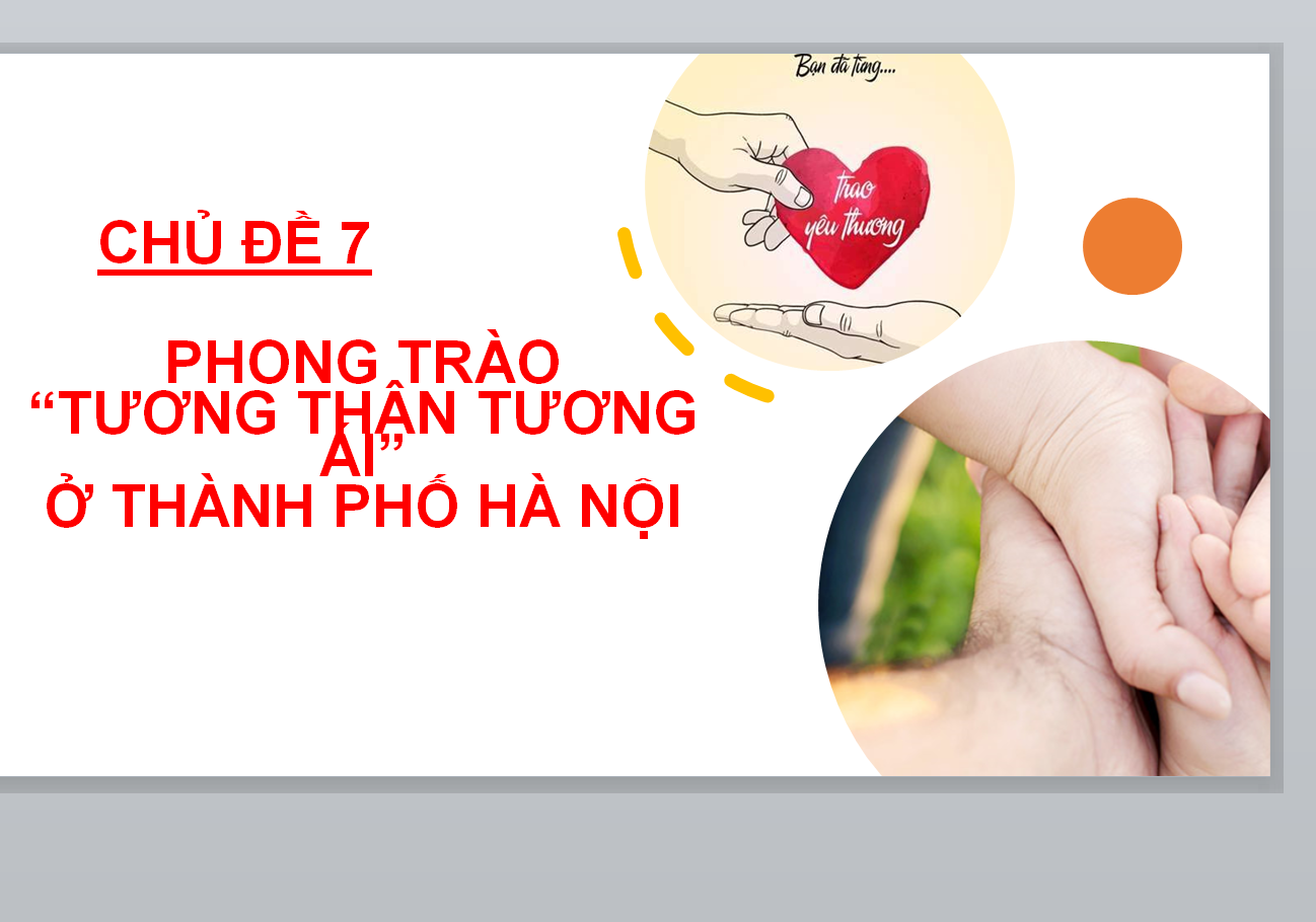 WORD + POWERPOINT Giáo án GDĐP lớp 6 Hà Nội Chủ đề 7: Phong trào “tương thân tương ái” ở thành phố Hà Nội