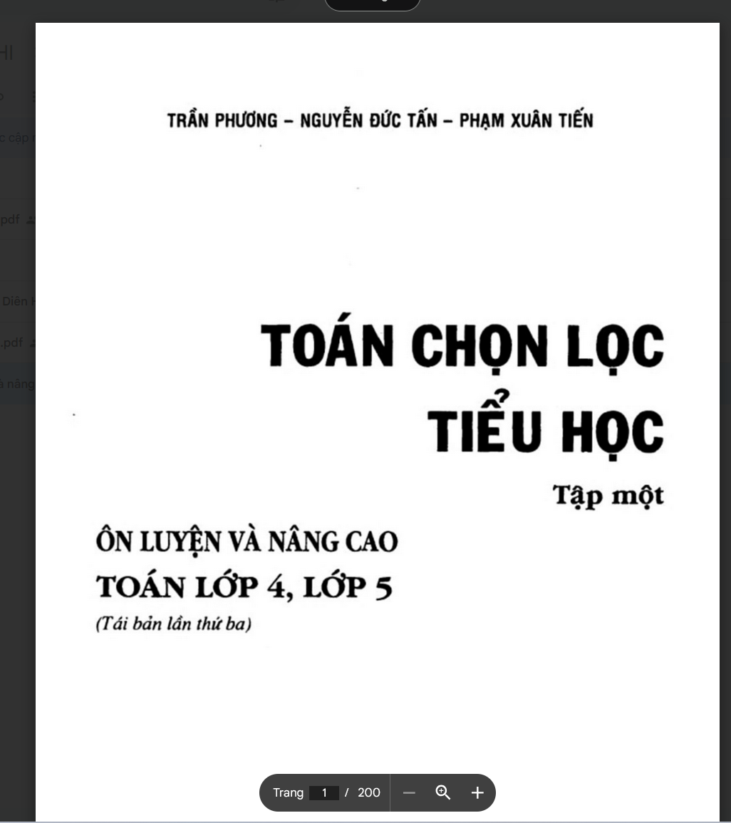 BỘ Tài Liệu Toán chọn lọc tiểu học tập 1, tập 2 LINK DRIVE