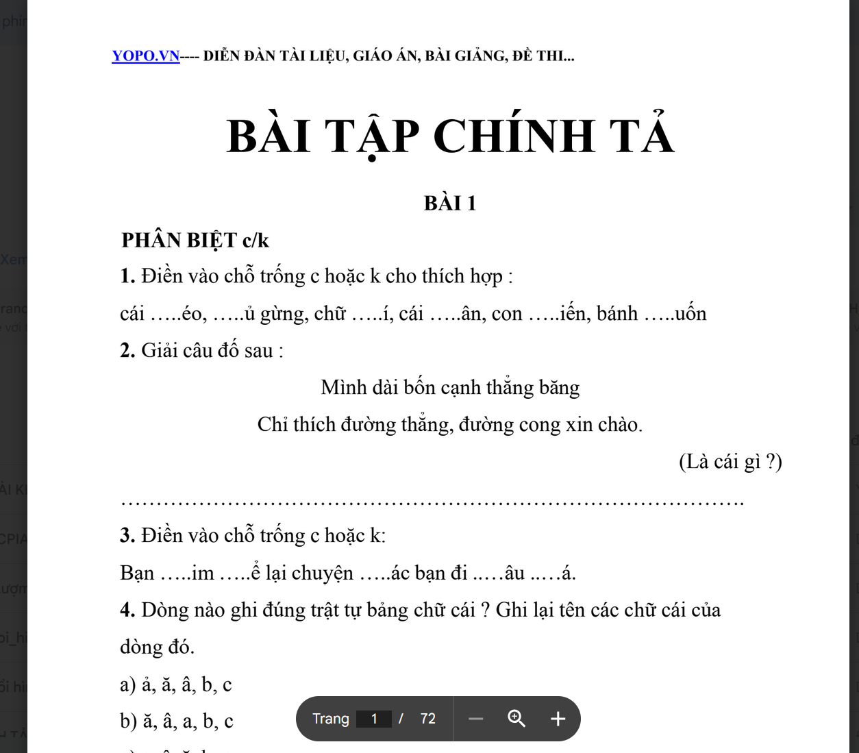 BỘ Bài tập chính tả cho bé lớp 1, bé tập viết chính tả lớp 1 LINK DRIVE