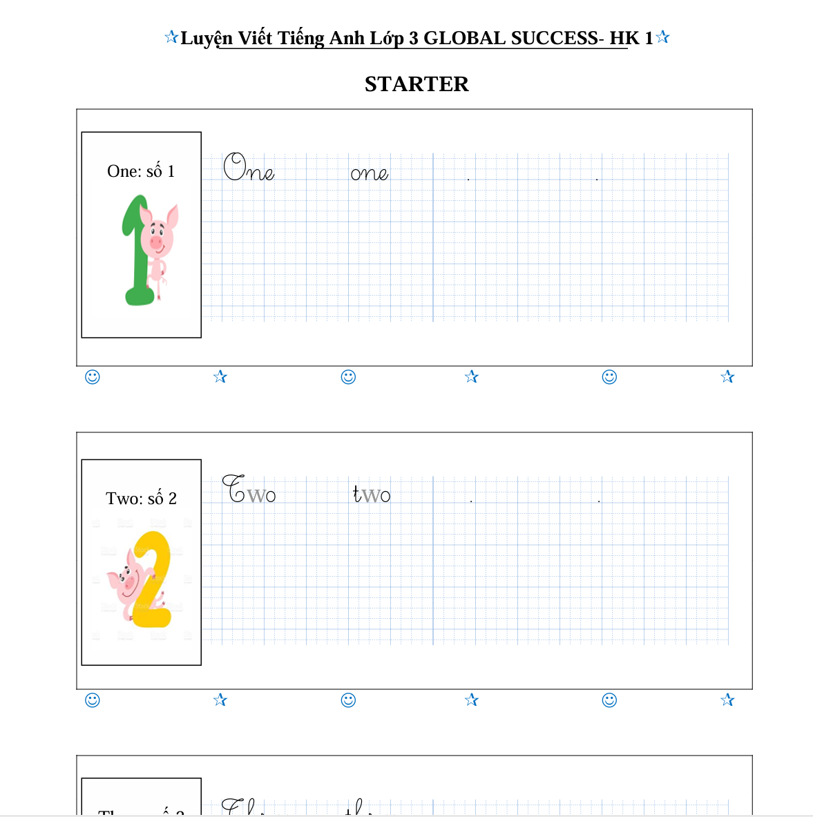 BỘ TÀI LIỆU Luyện viết tiếng anh lớp 3 global success HỌC KÌ 1 + HỌC KÌ 2 NĂM 2024 FILE PDF