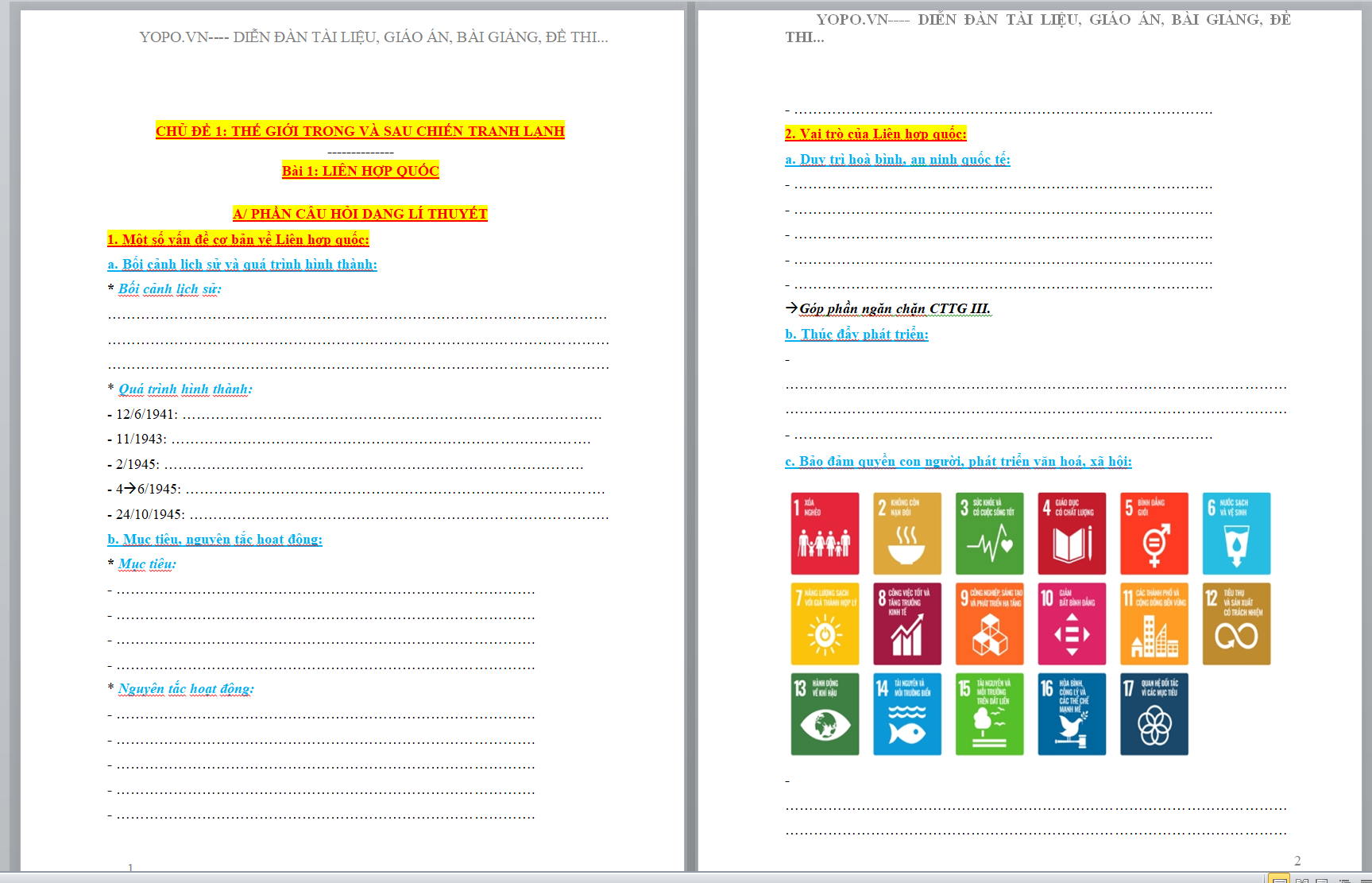 VỞ TÀI LIỆU Ghi chép lịch sử 12 NĂM 2024-2025 * DÙNG CHO GIÁO VIÊN + HỌC SINH