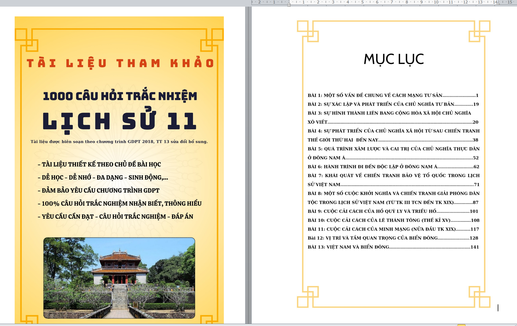 TÀI LIỆU 1000 Câu hỏi trắc nghiệm vận dụng cao lịch sử 11 * DÙNG CHUNG 3 BỘ SÁCH