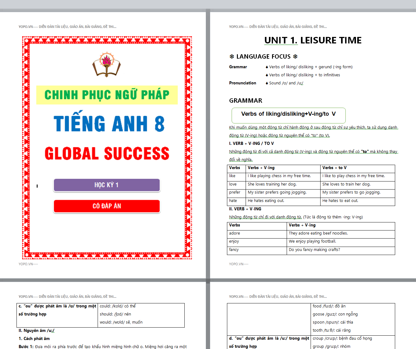 TÀI LIỆU Chinh phục ngữ pháp và bài tập tiếng anh 8 global success HỌC KÌ 1 NĂM 2024-2025 CÓ ĐÁP ÁN