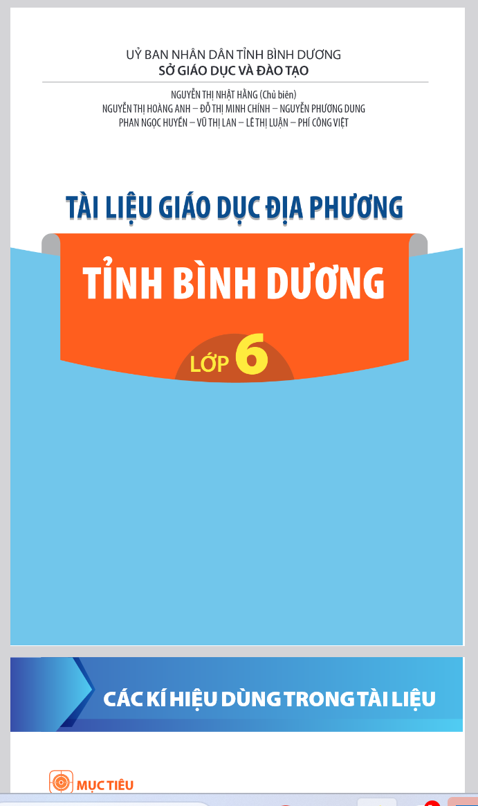 Tài liệu Giáo dục địa phương tỉnh Bình Dương lớp 6 PDF LINK DRIVE