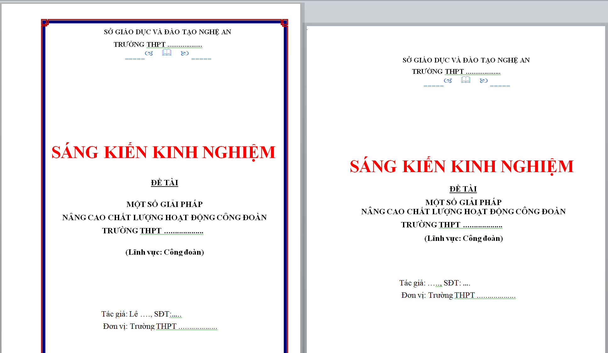 SÁNG KIẾN KINH NGHIỆM MỘT SỐ GIẢI PHÁP NÂNG CAO CHẤT LƯỢNG HOẠT ĐỘNG CÔNG ĐOÀN TRƯỜNG THPT NĂM 2023