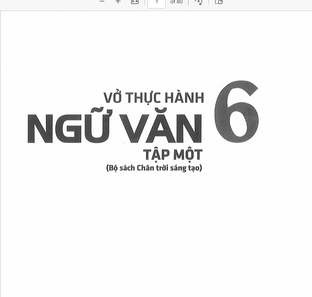 Vở thực hành ngữ văn 6 tập 1 chân trời sáng tạo