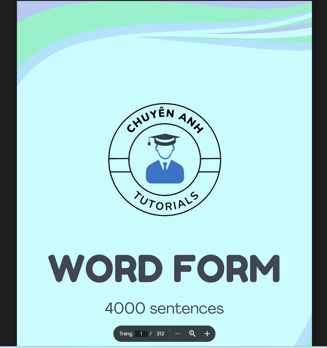 4000 CÂU BÀI TẬP WORD FORM NÂNG CAO CỰC KHÓ- WORD FORMATION FOR NEC (956 câu) - Chuyên Anh.