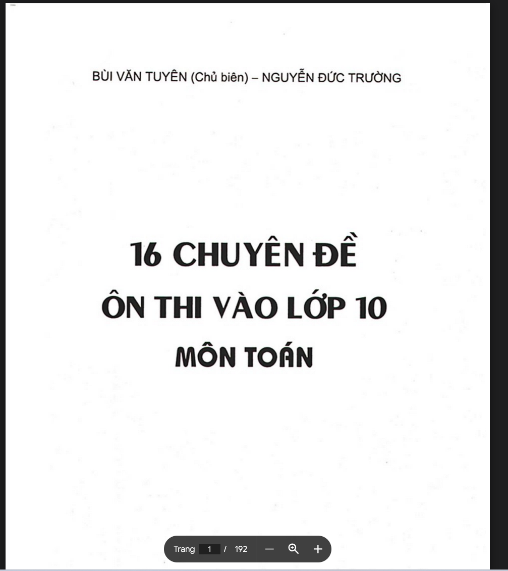 TÀI LIỆU 16 Chuyên đề ôn thi tuyển sinh vào 10 môn toán PDF LINK DRIVE