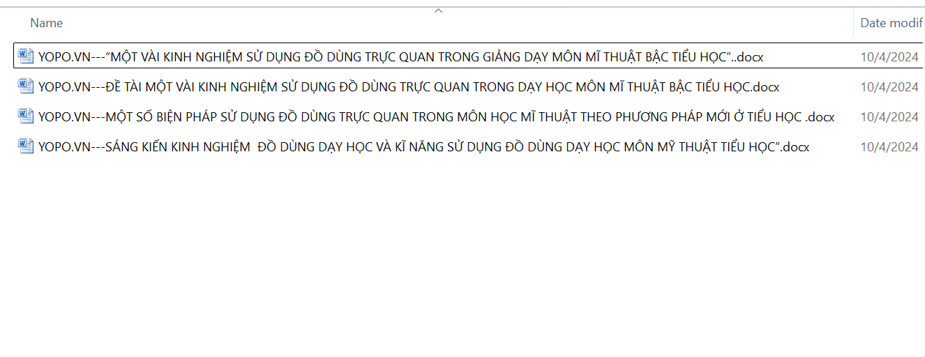 TOP 4 SÁNG KIẾN KINH NGHIỆM MĨ THUẬT TIỂU HỌC: SỬ DỤNG ĐỒ DÙNG TRỰC QUAN SINH ĐỘNG TRONG CÁC TIẾT MĨ THUẬT Ở TIỂU HỌC