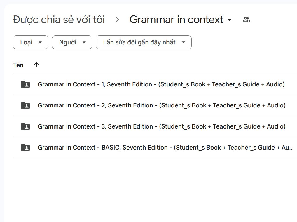 Bộ sách Grammar in Context, 7th Edition từ căn bản tới nâng cao LINK DRIVE