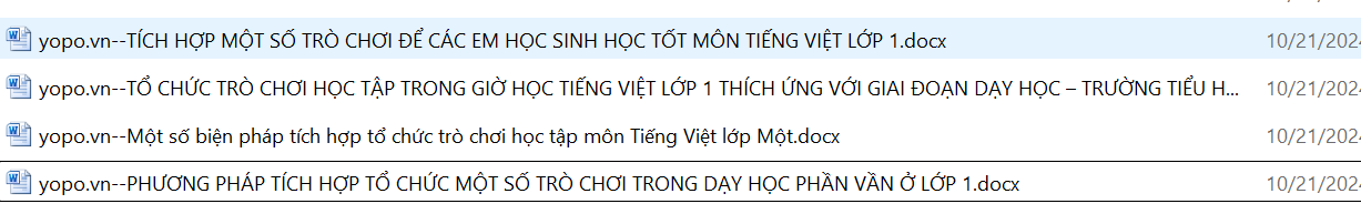 TOP 4 SÁNG KIẾN KINH NGHIỆM ỨNG DỤNG PHƯƠNG PHÁP TÍCH HỢP TỔ CHỨC MỘT SỐ TRÒ CHƠI TRONG DẠY HỌC TIẾNG VIỆT Ở LỚP 1