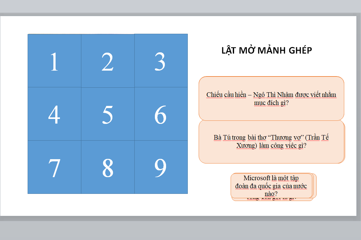 POWERPOINT game lật mảnh ghép, trò chơi lật mảnh ghép giống nhau