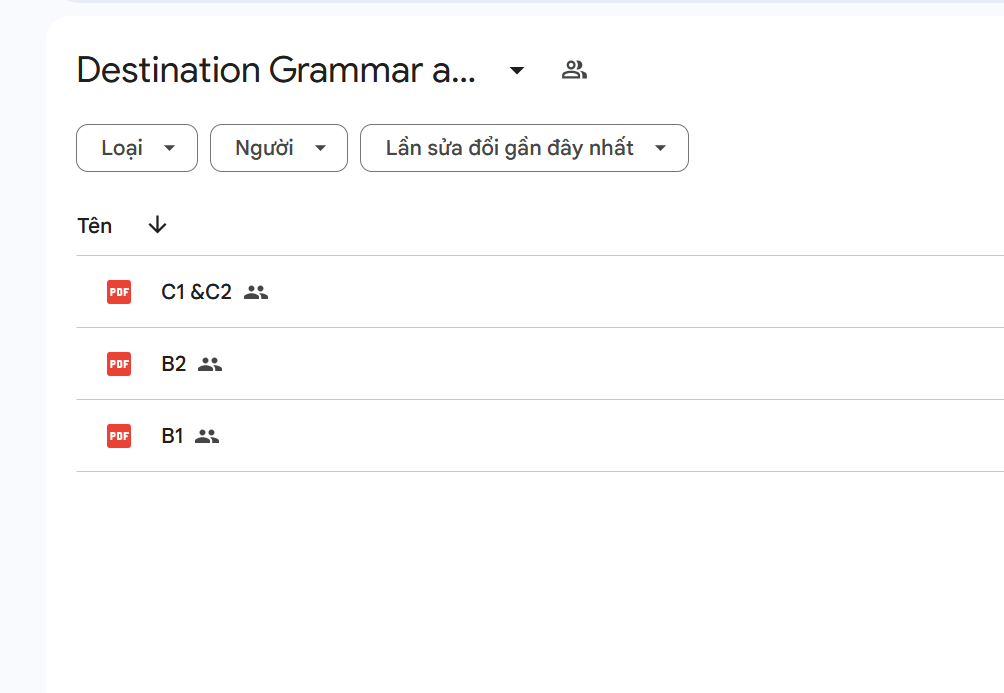 Bộ sách "Destination Grammar and Vocabulary B1 - B2 - C1 & C2 LINK DRIVE