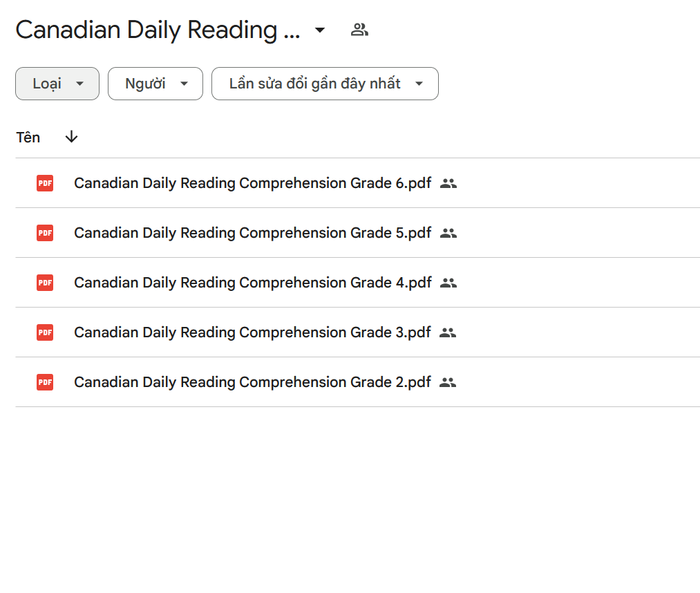 Bộ sách Canadian Daily Reading Comprehension (2-6) - bộ sách tăng cường kỹ năng đọc hiểu cho học sinh LINK DRIVE