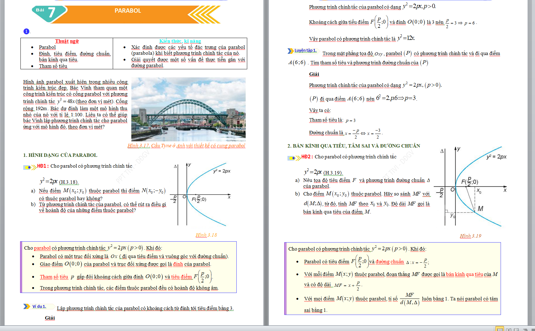 WORD + POWERPOINT GIÁO ÁN Chuyên đề Toán 10 Kết nối tri thức Bài 7: Parabol