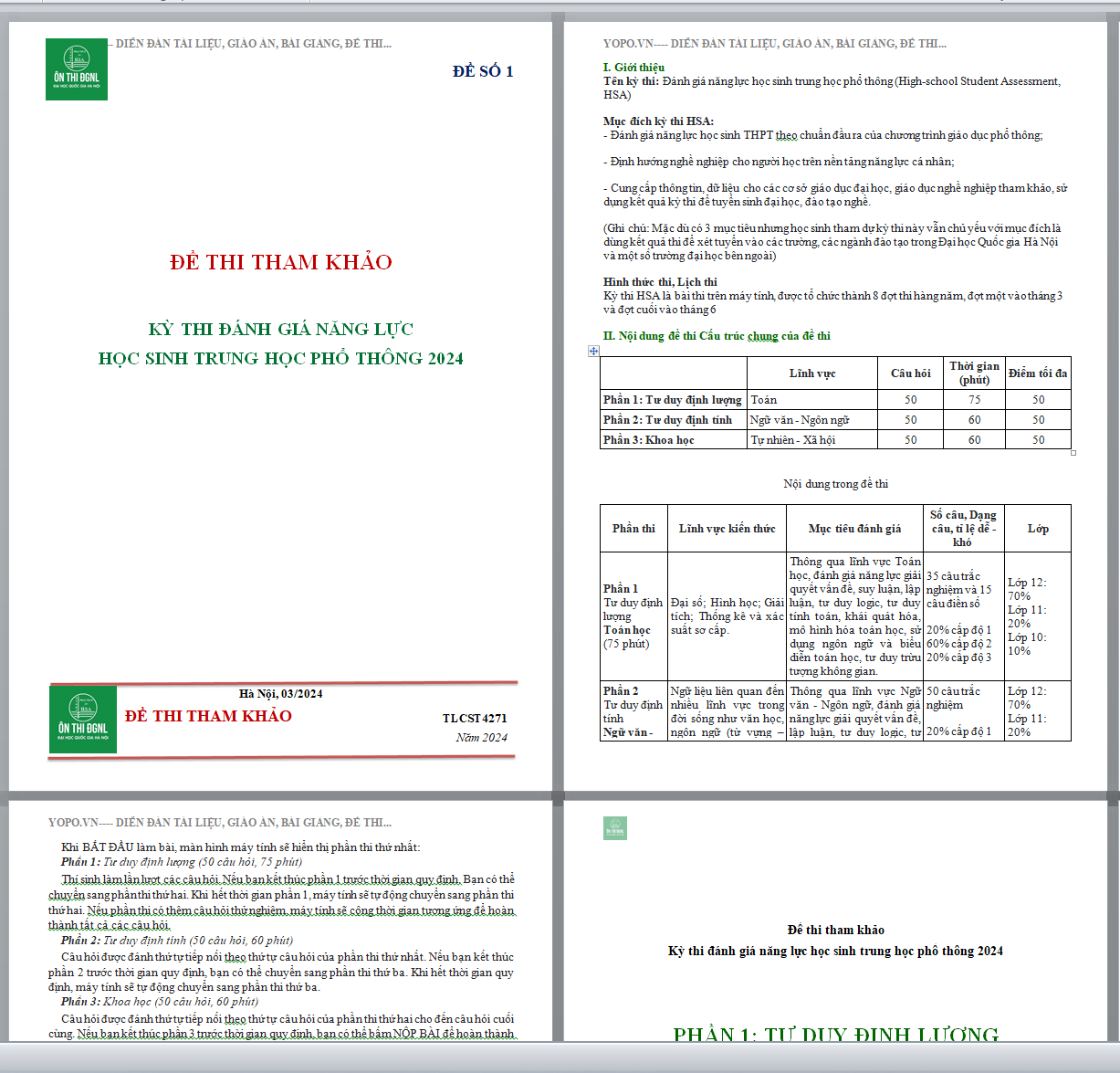 TUYỂN TẬP 11 Đề thi đánh giá năng lực đại học quốc gia hà nội môn toán năm 2024-2025 CÓ ĐÁP ÁN (FILE WORD DÀNH CHO GIÁO VIÊN + HỌC SINH)