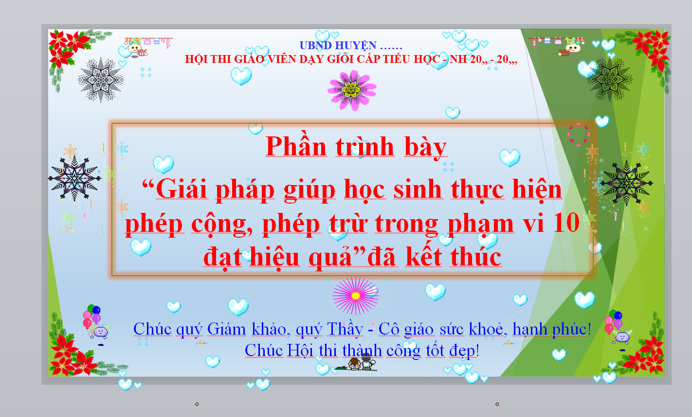 POWERPOINT BÁO CÁO “Giải pháp giúp học sinh thực hiện phép cộng, phép trừ trong phạm vi 10 đạt hiệu quả” LỚP 1 NĂM 2024-2025