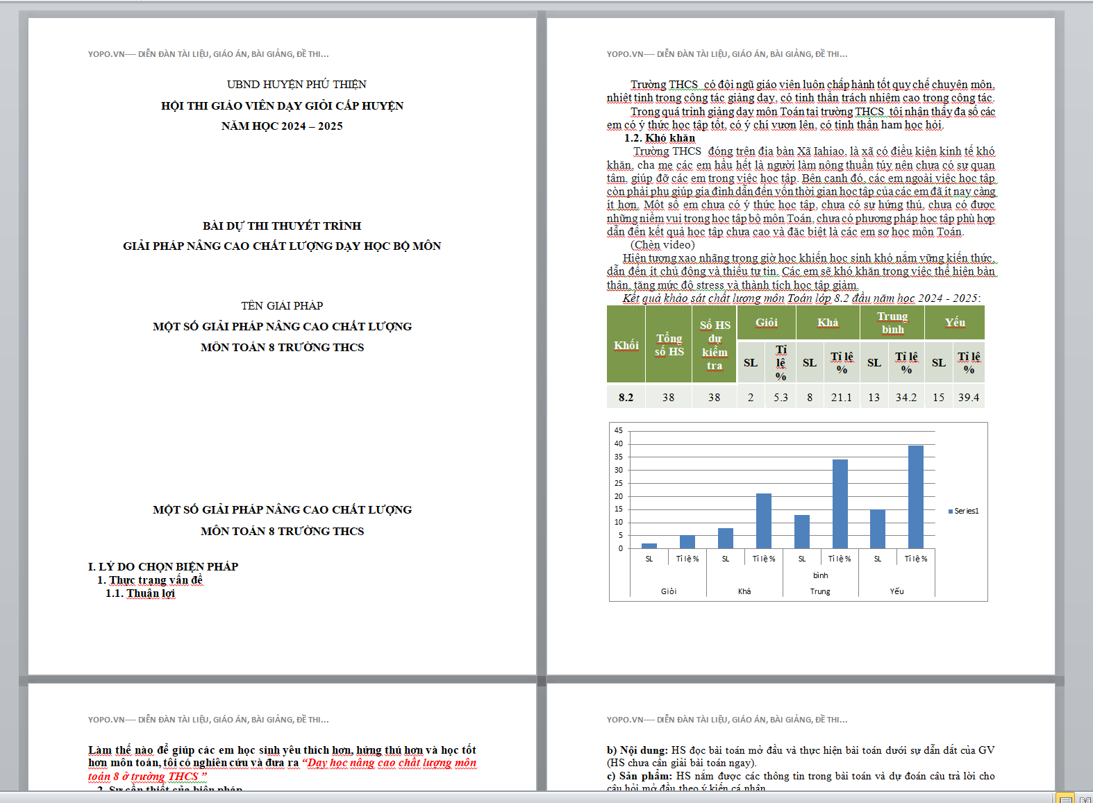 WORD MỘT SỐ GIẢI PHÁP NÂNG CAO CHẤT LƯỢNG MÔN TOÁN 8 TRƯỜNG THCS NĂM 2024-2025
