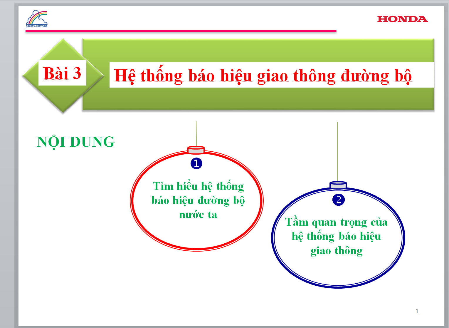 POWERPOINT GIÁO ÁN AN TOÀN GIAO THÔNG THCS: BÀI 3: Hệ thống báo hiệu giao thông đường bộ