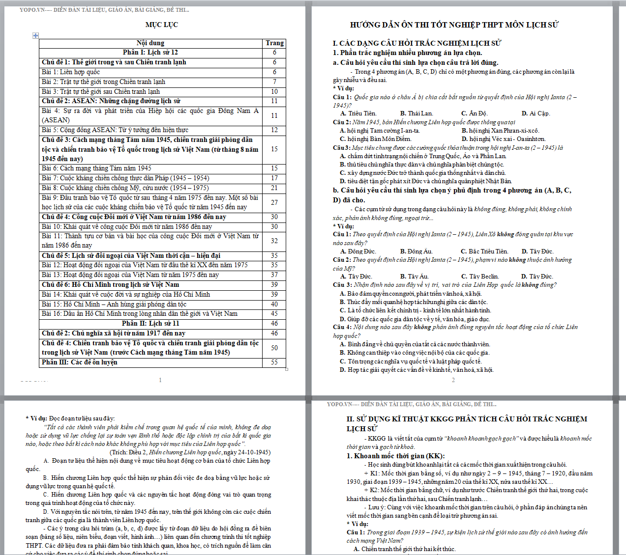 TÀI LIỆU HƯỚNG DẪN ÔN THI TỐT NGHIỆP THPT MÔN LỊCH SỬ NĂM 2025 FILE WORD