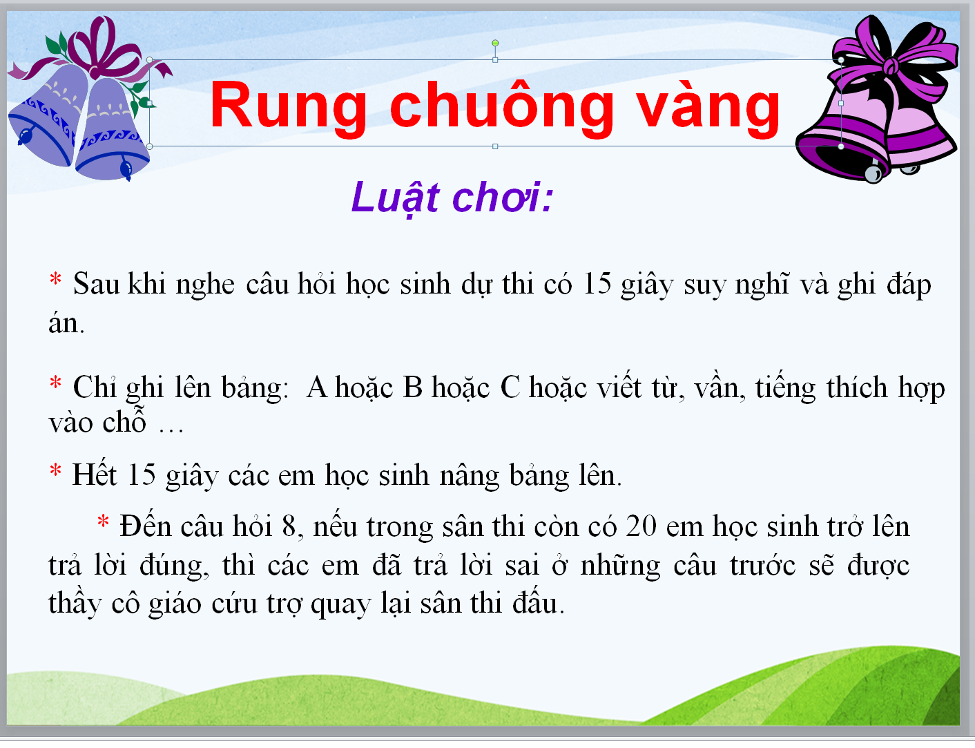 TẢI Trò chơi rung chuông vàng lớp 4 powerpoint CHUẨN ĐẸP