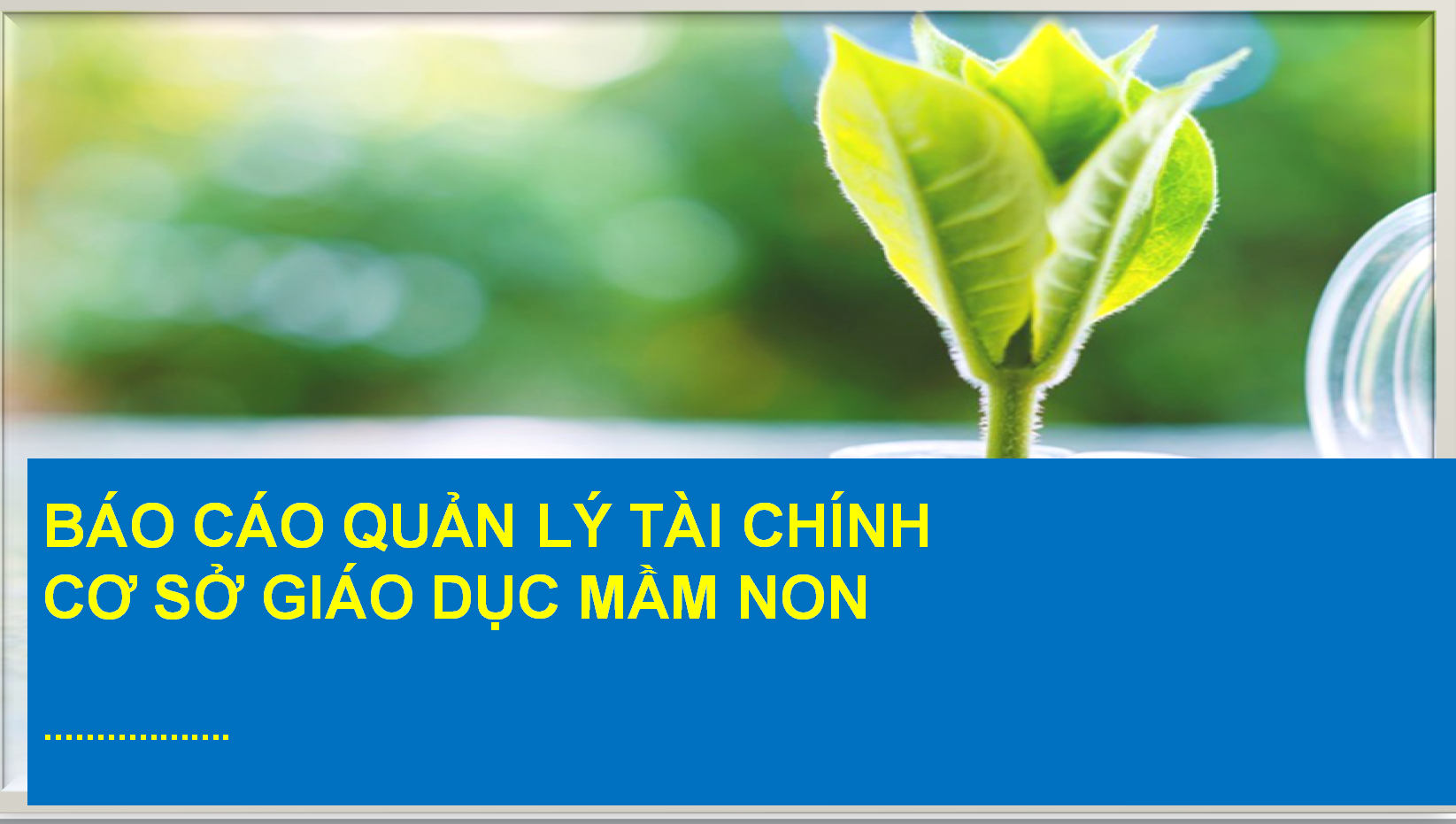 POWERPOINT BÁO CÁO QUẢN LÝ TÀI CHÍNH CƠ SỞ GIÁO DỤC MẦM NON