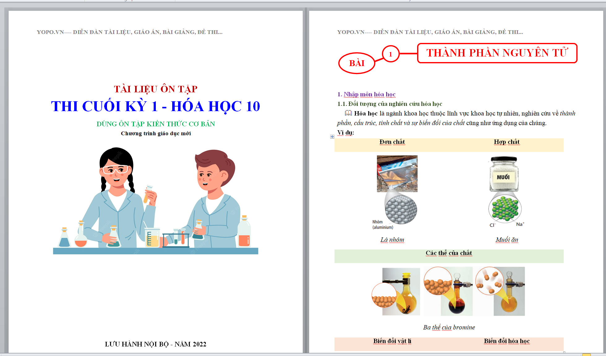 Đề cương ôn tập hóa 10 học kì 1 sách kết nối tri thức năm 2024-2025