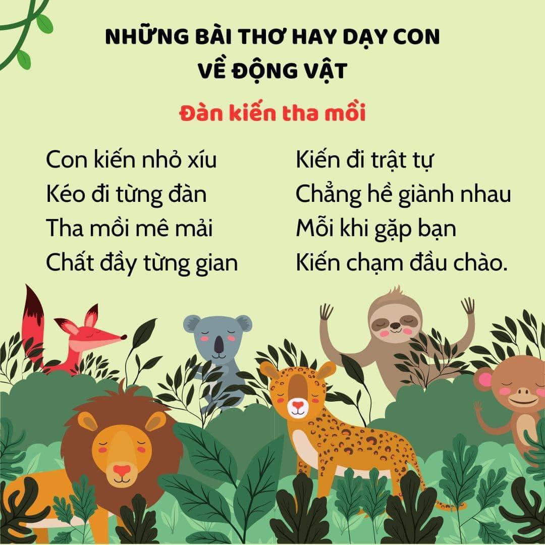 BỘ Những bài thơ về con vật sống trong rừng DẠY CON THÔNG MINH