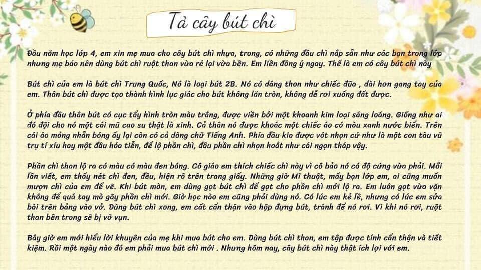 MỘT SỐ Bài văn miêu tả đồ dùng học tập của em lớp 2,3,4,5 KHỐI TIỂU HỌC