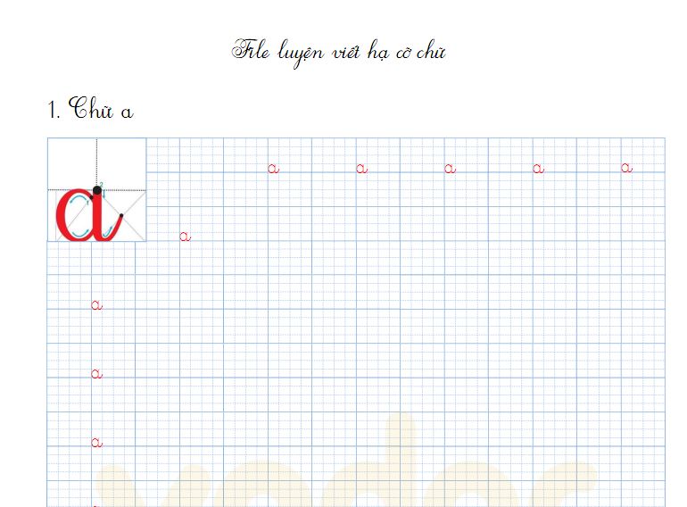 File Luyện Viết Hạ Cỡ Chữ, File Luyện Viết Chữ Đẹp Lớp 1 Năm 2021 - 2022 -  Tiếng Việt Lớp 1 - Yopo.Vn - Diễn Đàn Tài Liệu - Giáo Án